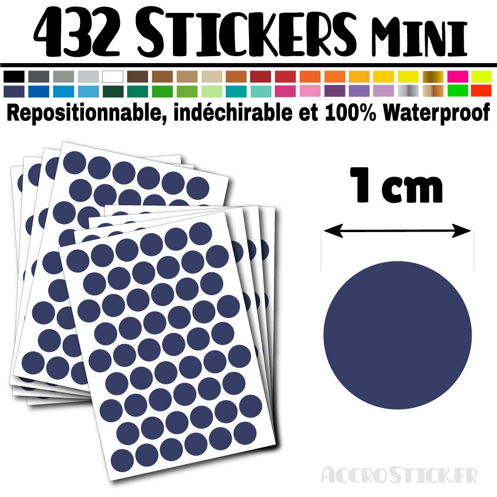 432 Ronds 1 cm - Stickers mini gommettes 432 Ronds 1 cm - Stickers mini gommettes