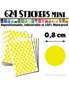 624 Ronds 0,8 cm - Stickers mini gommettes