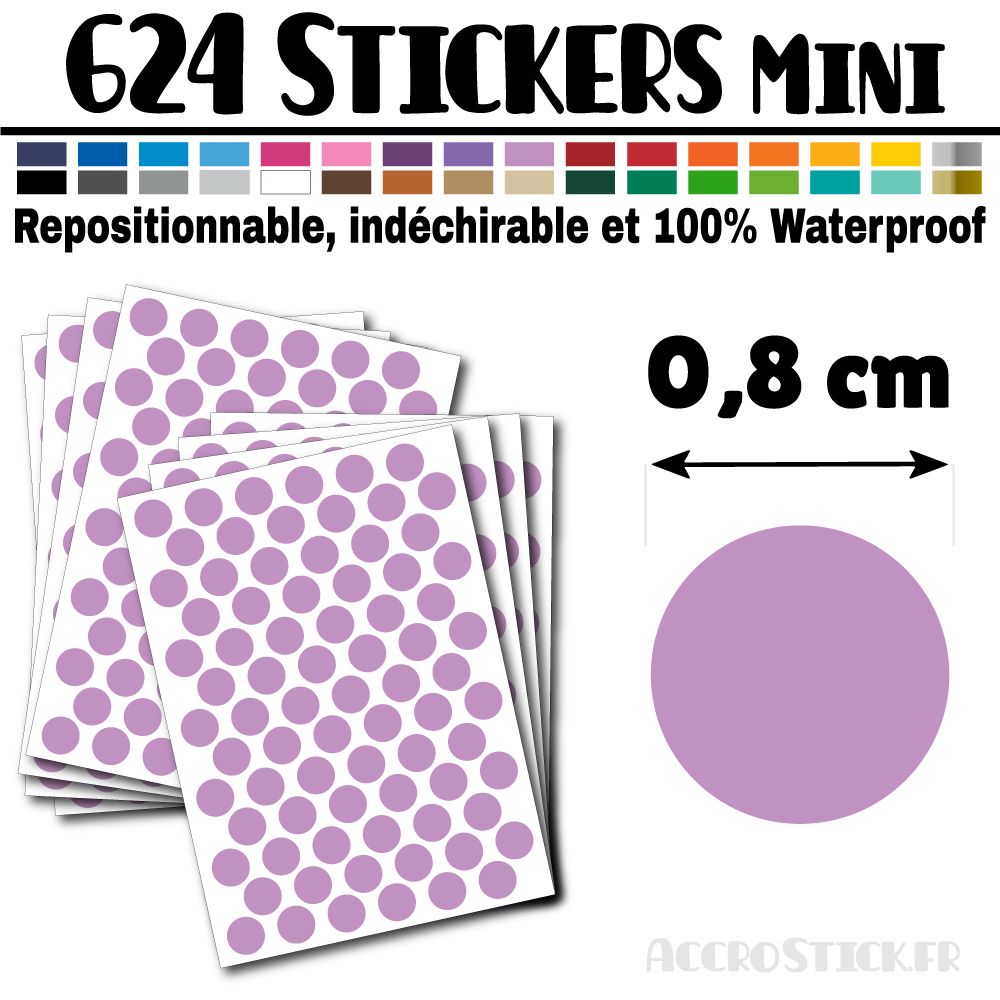 624 Ronds 0,8 cm - Stickers mini gommettes 624 Ronds 0,8 cm - Stickers mini gommettes