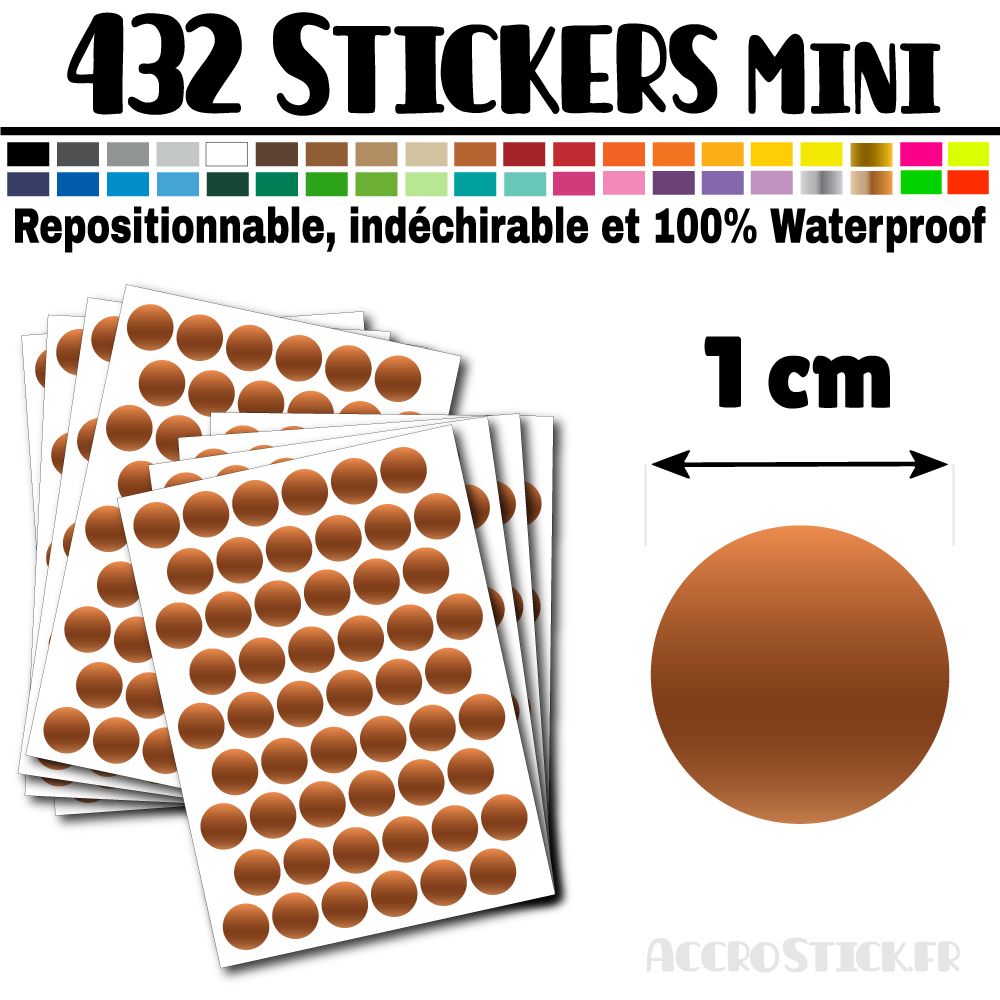 432 Ronds 1 cm - Stickers mini gommettes 432 Ronds 1 cm - Stickers mini gommettes