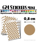 624 Ronds 0,8 cm - Stickers mini gommettes