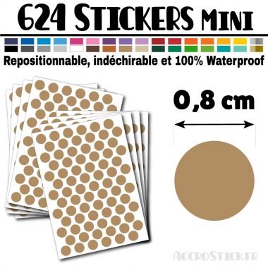 624 Ronds 0,8 cm - Stickers mini gommettes