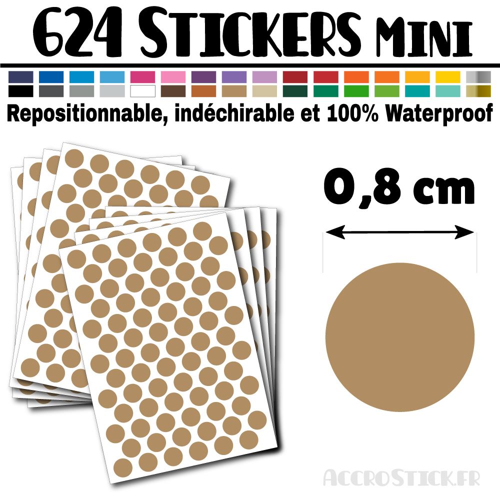 624 Ronds 0,8 cm - Stickers mini gommettes 624 Ronds 0,8 cm - Stickers mini gommettes