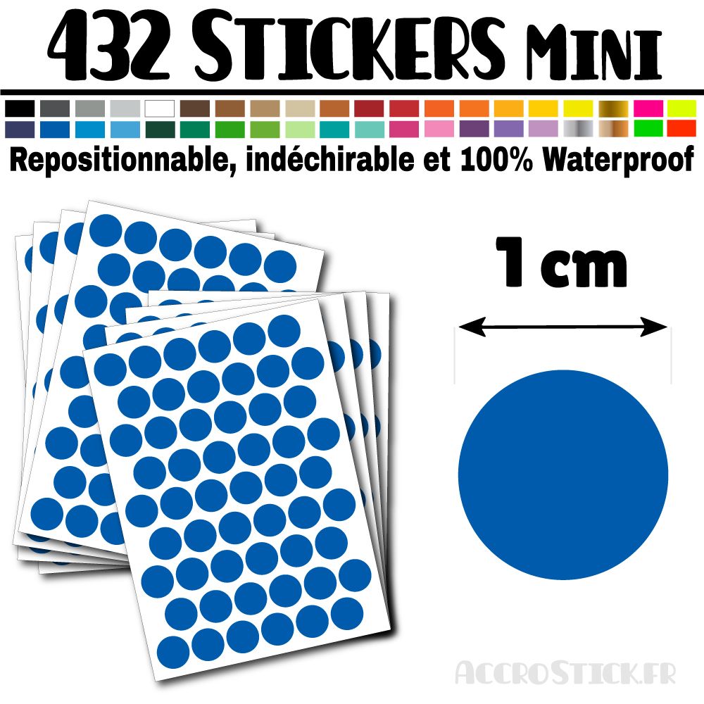 432 Ronds 1 cm - Stickers mini gommettes 432 Ronds 1 cm - Stickers mini gommettes