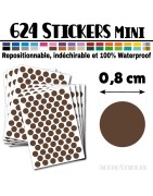 624 Ronds 0,8 cm - Stickers mini gommettes