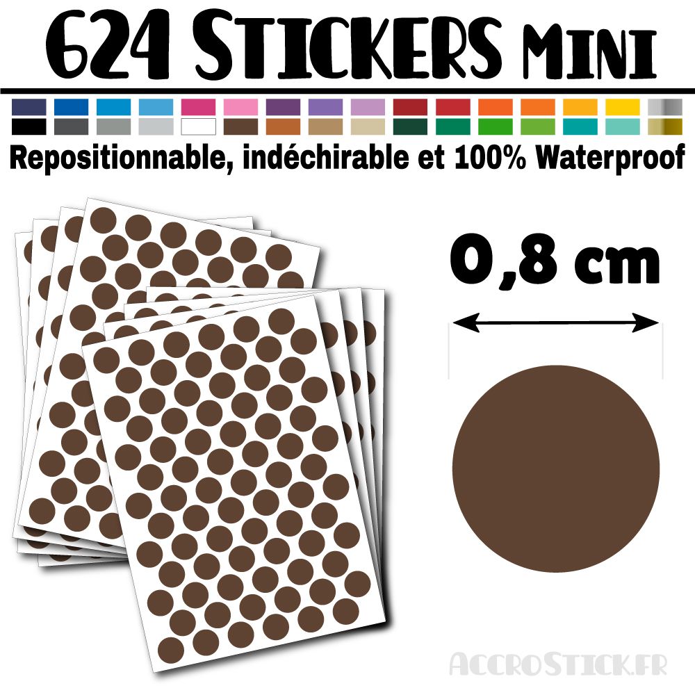 624 Ronds 0,8 cm - Stickers mini gommettes 624 Ronds 0,8 cm - Stickers mini gommettes