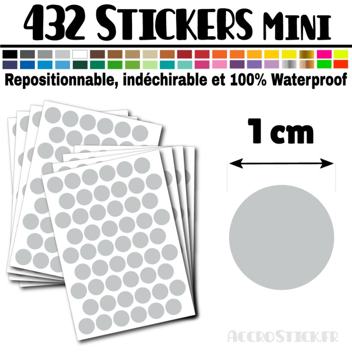 432 Ronds 1 cm - Stickers mini gommettes