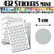 432 Ronds 1 cm - Stickers mini gommettes