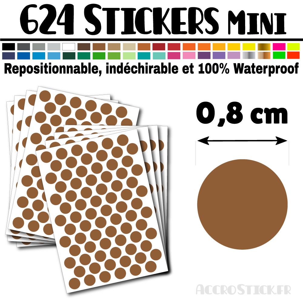 624 Ronds 0,8 cm - Stickers mini gommettes 624 Ronds 0,8 cm - Stickers mini gommettes