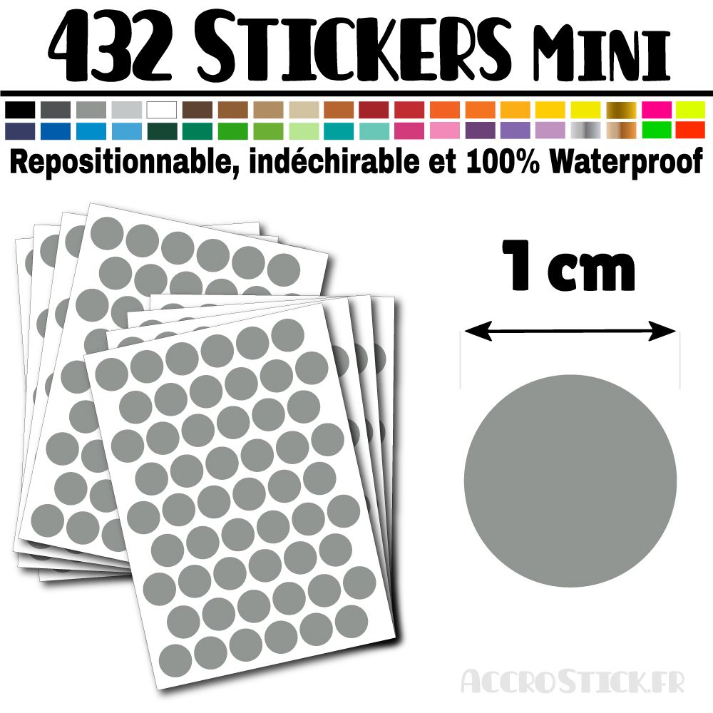 432 Ronds 1 cm - Stickers mini gommettes 432 Ronds 1 cm - Stickers mini gommettes
