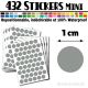432 Ronds 1 cm - Stickers mini gommettes