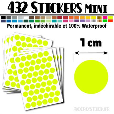 432 Ronds 1 cm - Stickers mini gommettes