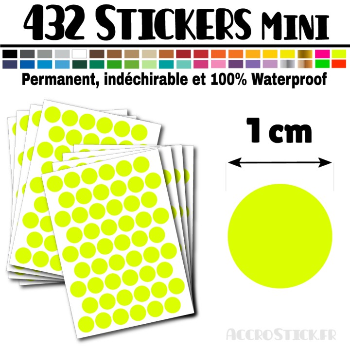 432 Ronds 1 cm - Stickers mini gommettes