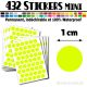 432 Ronds 1 cm - Stickers mini gommettes