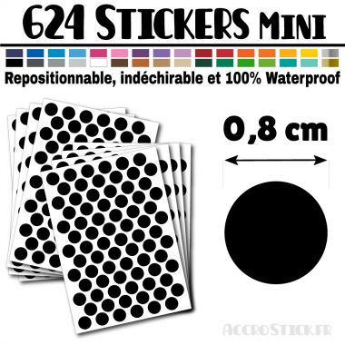 624 Ronds 0,8 cm - Stickers mini gommettes