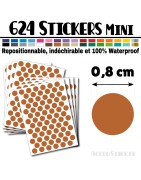 624 Ronds 0,8 cm - Stickers mini gommettes