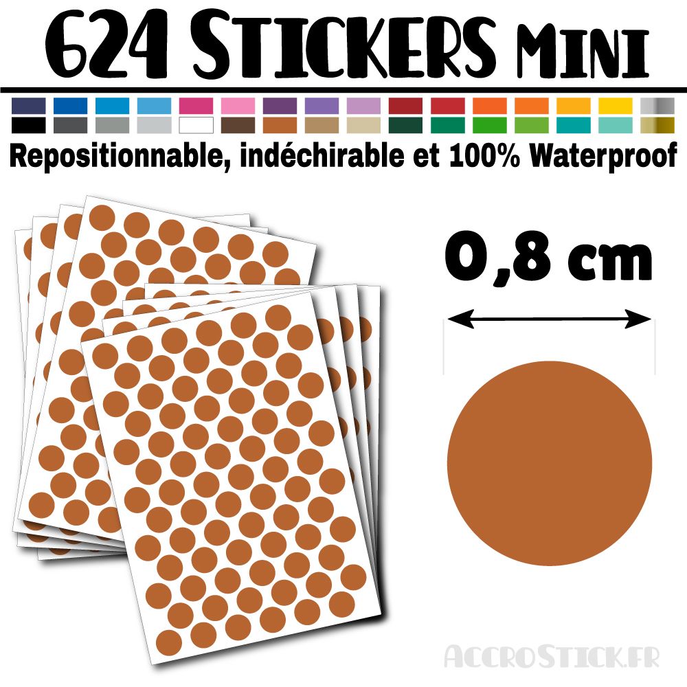 624 Ronds 0,8 cm - Stickers mini gommettes 624 Ronds 0,8 cm - Stickers mini gommettes