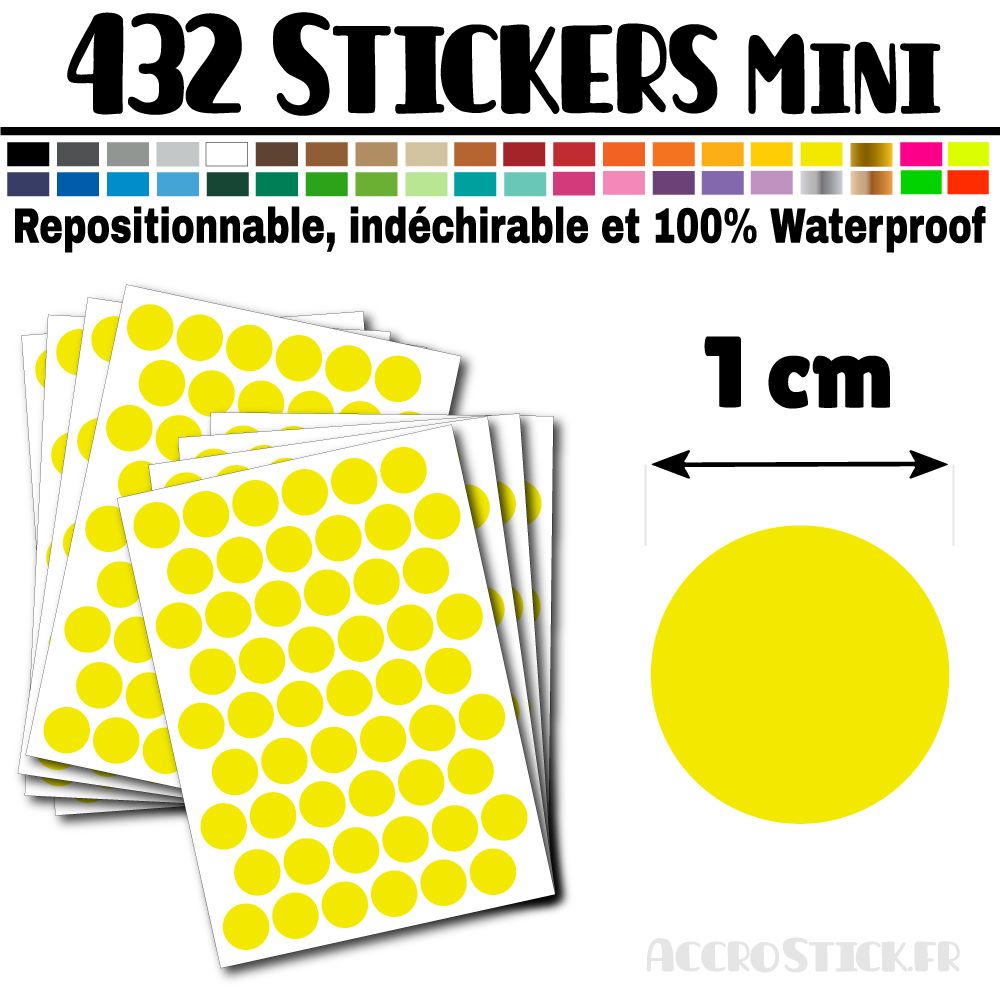 432 Ronds 1 cm - Stickers mini gommettes 432 Ronds 1 cm - Stickers mini gommettes