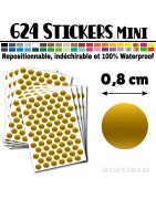 624 Ronds 0,8 cm - Stickers mini gommettes