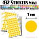432 Ronds 1 cm - Stickers mini gommettes