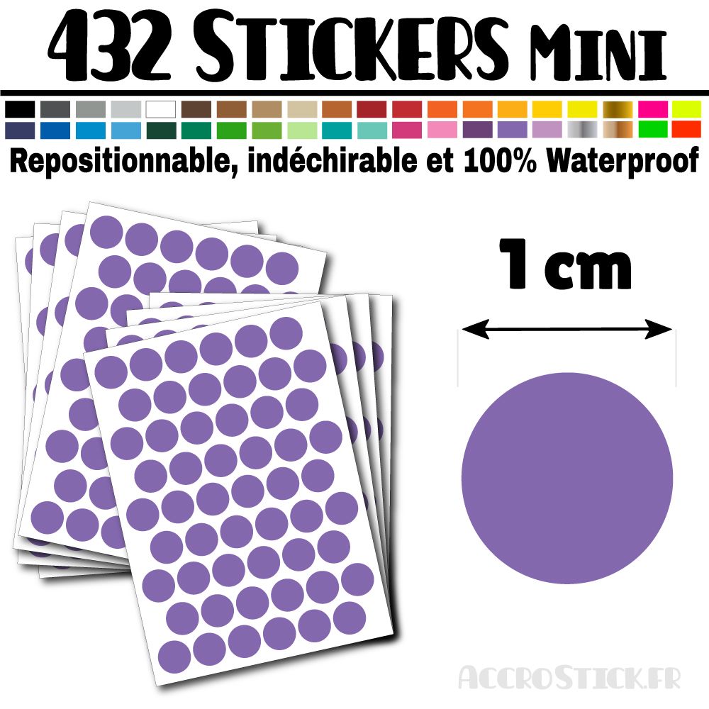 432 Ronds 1 cm - Stickers mini gommettes 432 Ronds 1 cm - Stickers mini gommettes