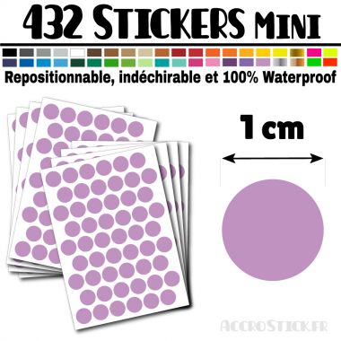 432 Ronds 1 cm - Stickers mini gommettes