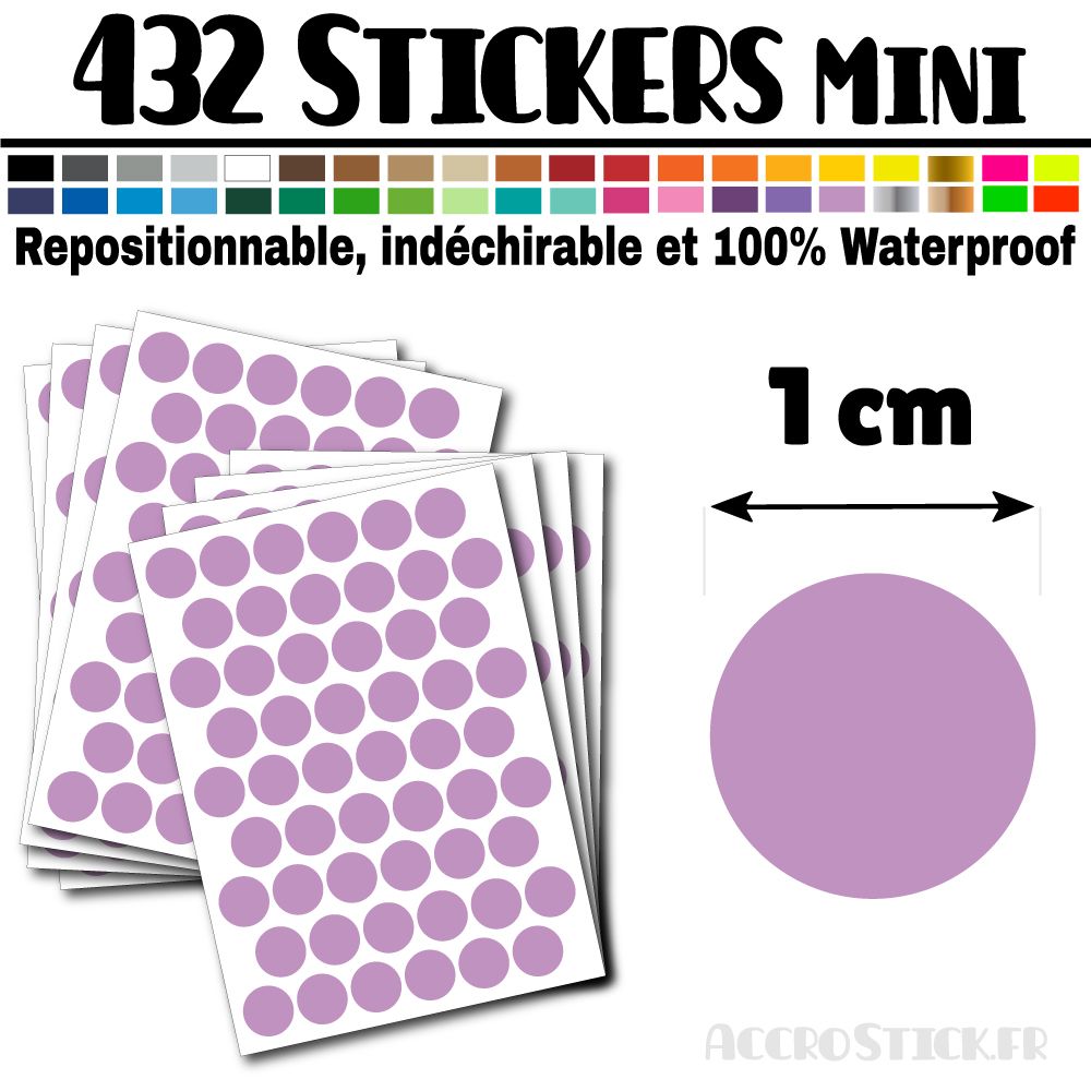 432 Ronds 1 cm - Stickers mini gommettes 432 Ronds 1 cm - Stickers mini gommettes
