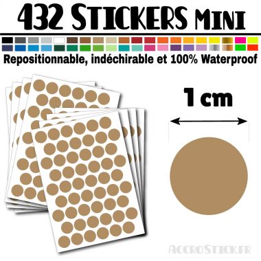 432 Ronds 1 cm - Stickers mini gommettes
