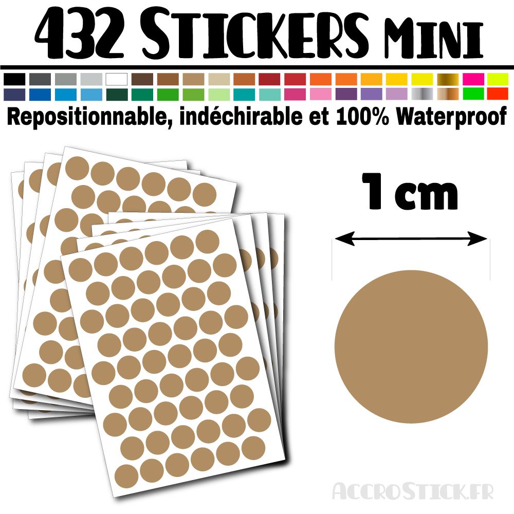 432 Ronds 1 cm - Stickers mini gommettes 432 Ronds 1 cm - Stickers mini gommettes