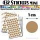 432 Ronds 1 cm - Stickers mini gommettes