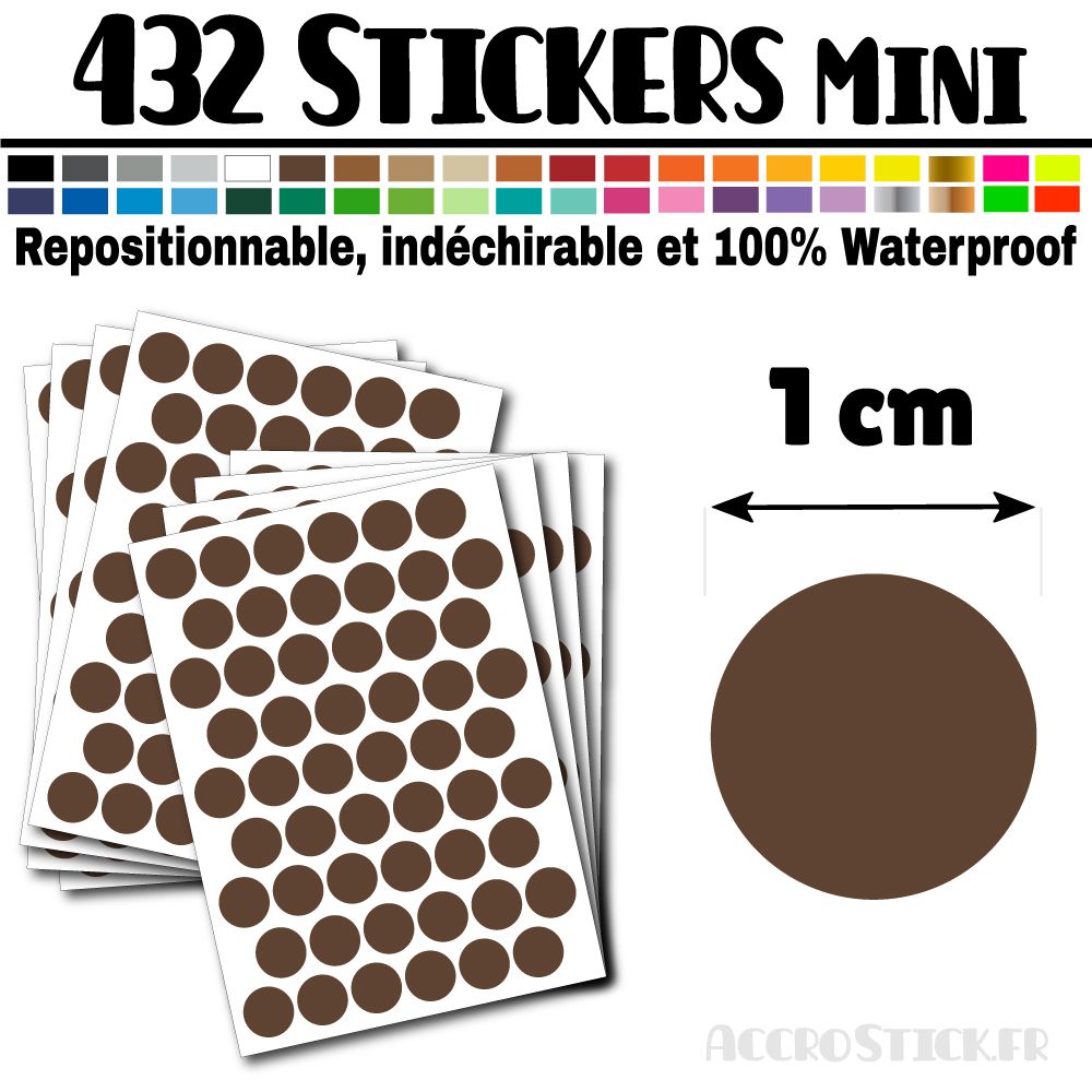 432 Ronds 1 cm - Stickers mini gommettes 432 Ronds 1 cm - Stickers mini gommettes