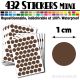 432 Ronds 1 cm - Stickers mini gommettes