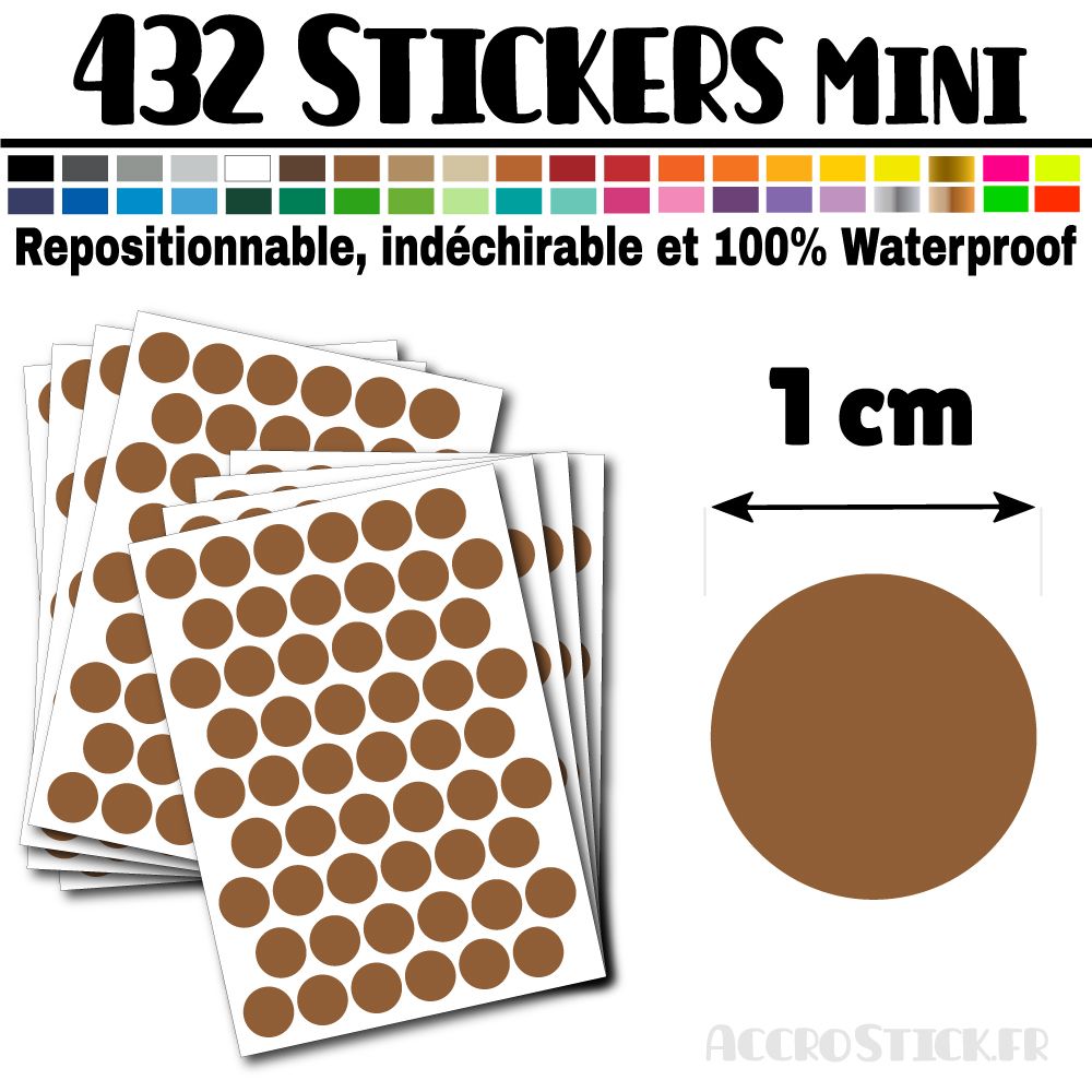 432 Ronds 1 cm - Stickers mini gommettes 432 Ronds 1 cm - Stickers mini gommettes