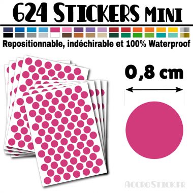 624 Ronds 0,8 cm - Stickers mini gommettes