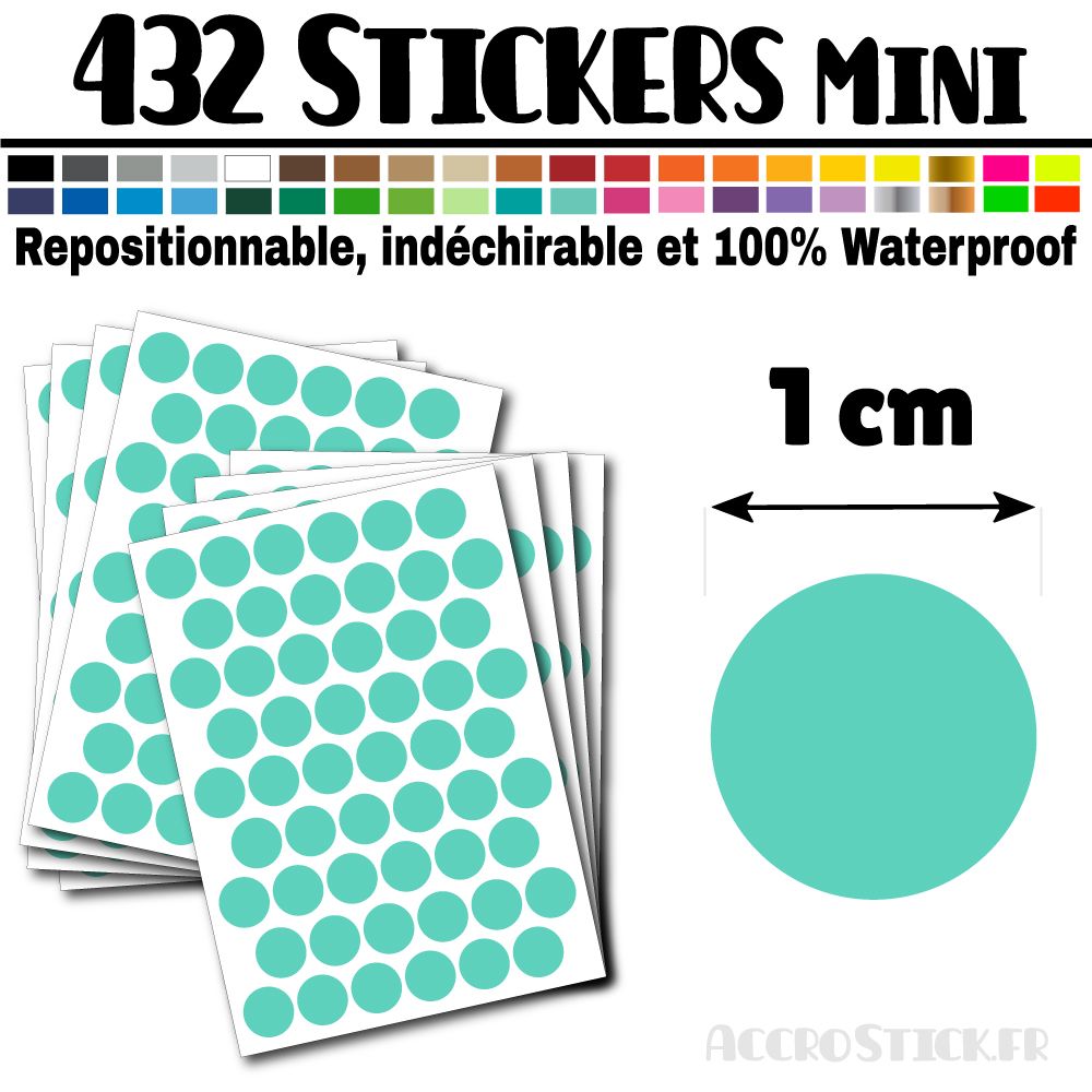 432 Ronds 1 cm - Stickers mini gommettes 432 Ronds 1 cm - Stickers mini gommettes