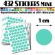 432 Ronds 1 cm - Stickers mini gommettes