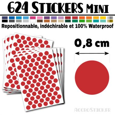 624 Ronds 0,8 cm - Stickers mini gommettes