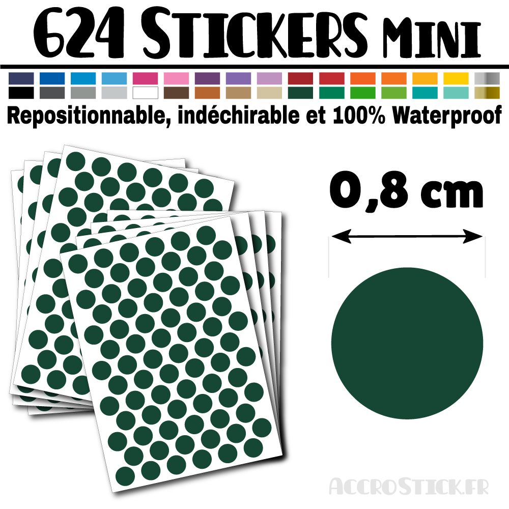 624 Ronds 0,8 cm - Stickers mini gommettes 624 Ronds 0,8 cm - Stickers mini gommettes