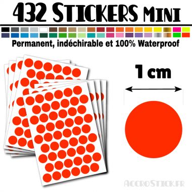 432 Ronds 1 cm - Stickers mini gommettes