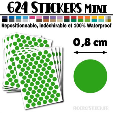 624 Ronds 0,8 cm - Stickers mini gommettes