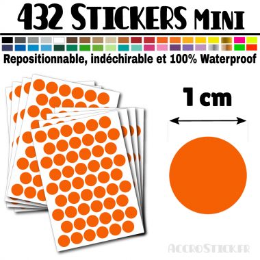 432 Ronds 1 cm - Stickers mini gommettes