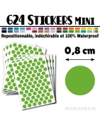 624 Ronds 0,8 cm - Stickers mini gommettes