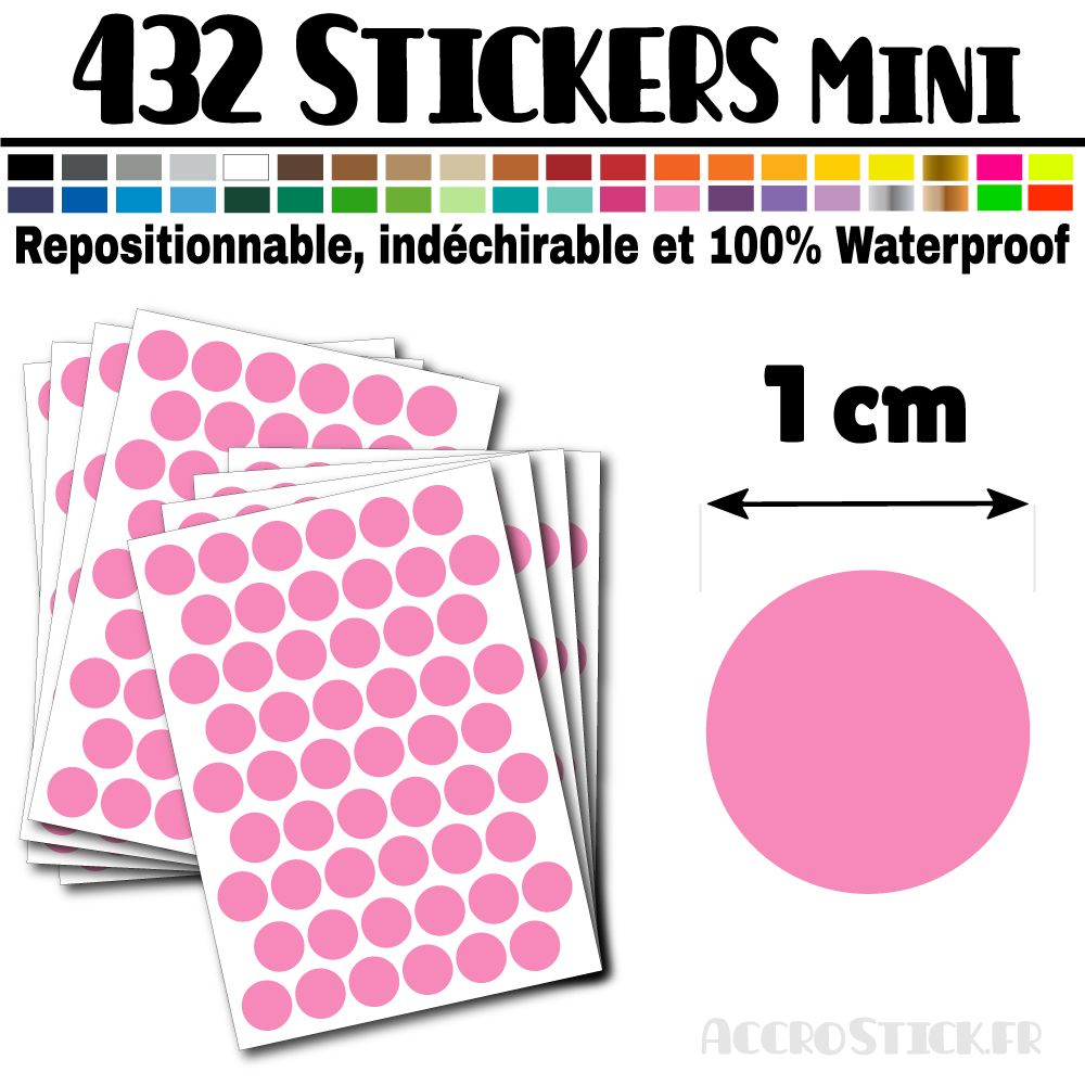 432 Ronds 1 cm - Stickers mini gommettes 432 Ronds 1 cm - Stickers mini gommettes