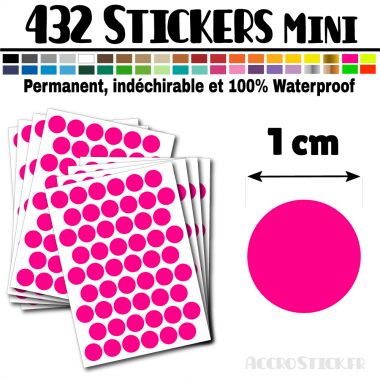 432 Ronds 1 cm - Stickers mini gommettes