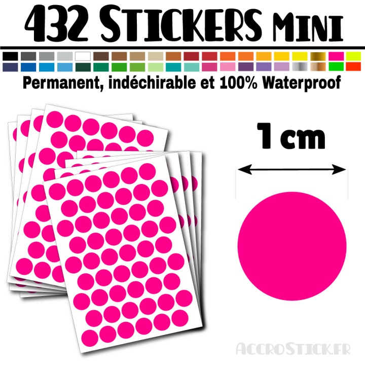 432 Ronds 1 cm - Stickers mini gommettes