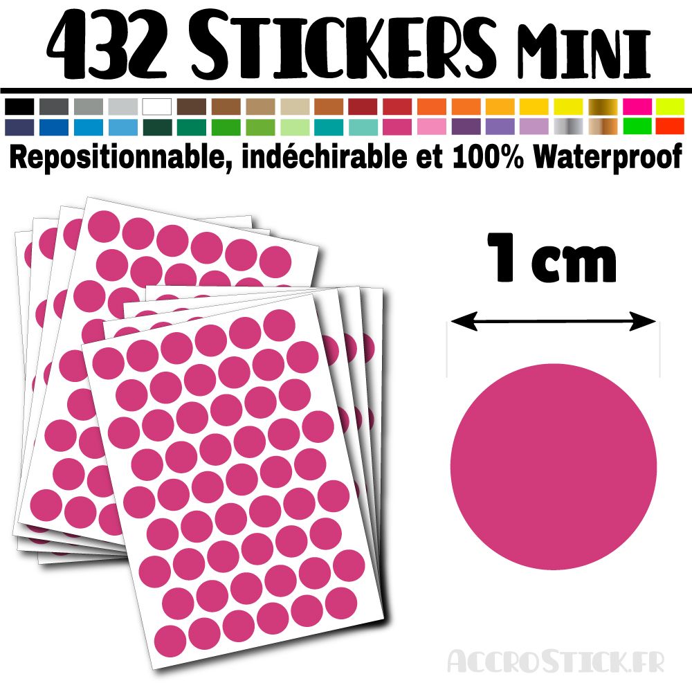 432 Ronds 1 cm - Stickers mini gommettes 432 Ronds 1 cm - Stickers mini gommettes