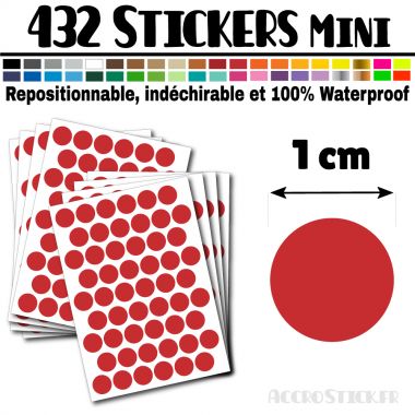 432 Ronds 1 cm - Stickers mini gommettes