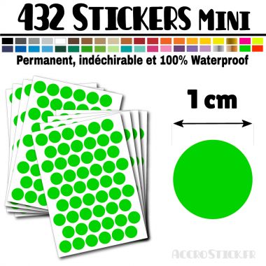 432 Ronds 1 cm - Stickers mini gommettes