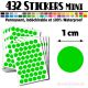 432 Ronds 1 cm - Stickers mini gommettes