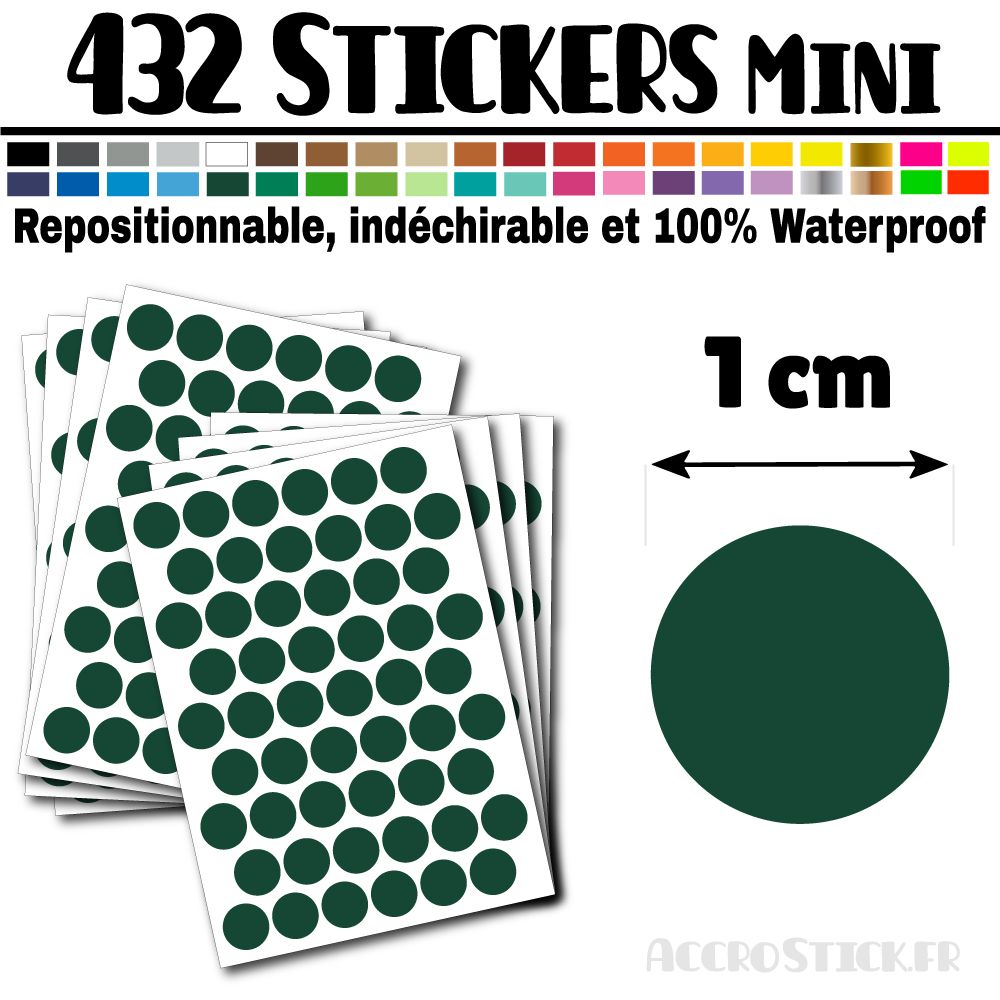 432 Ronds 1 cm - Stickers mini gommettes 432 Ronds 1 cm - Stickers mini gommettes